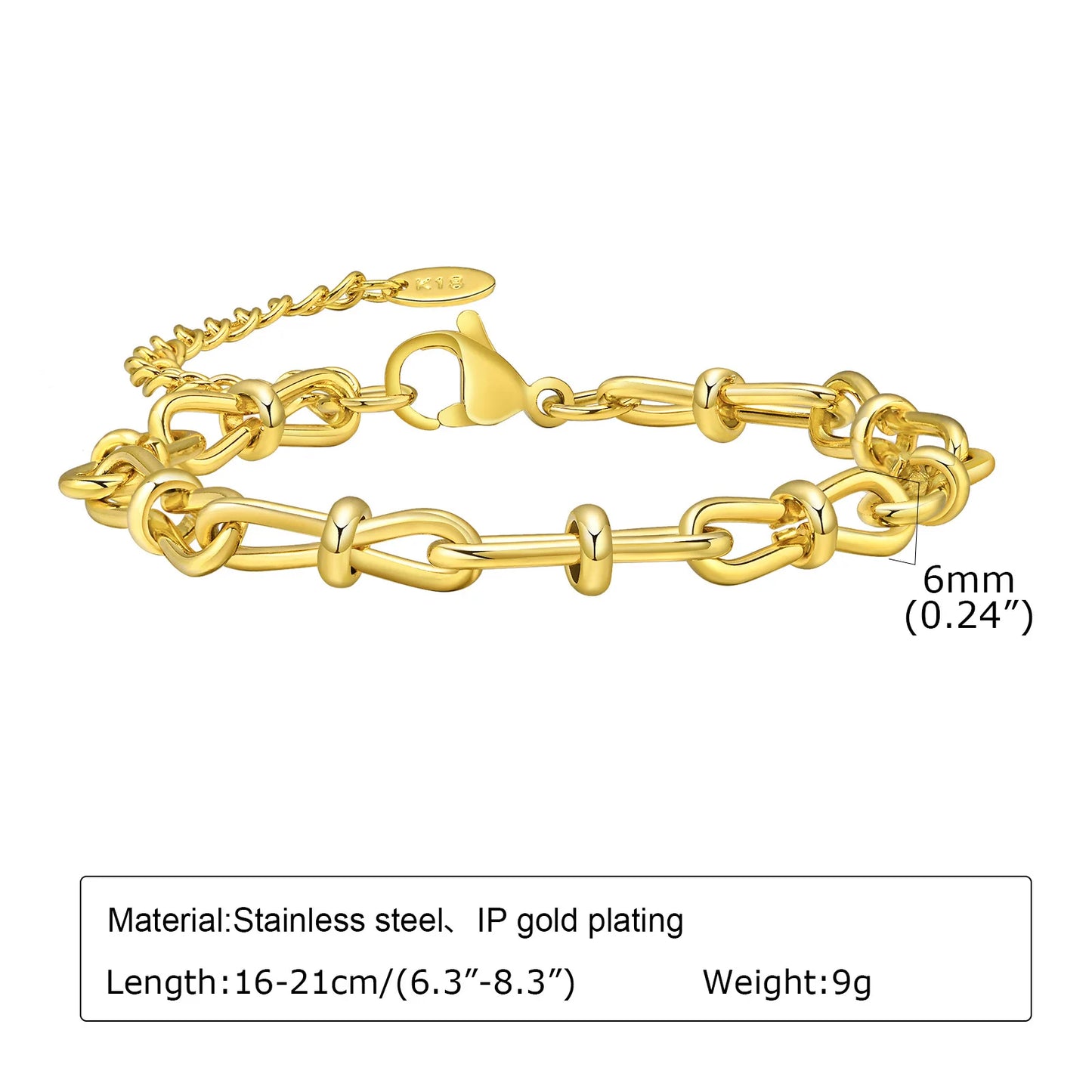 Chunky Gold Chain Bracelet – Waterproof Stainless Steel