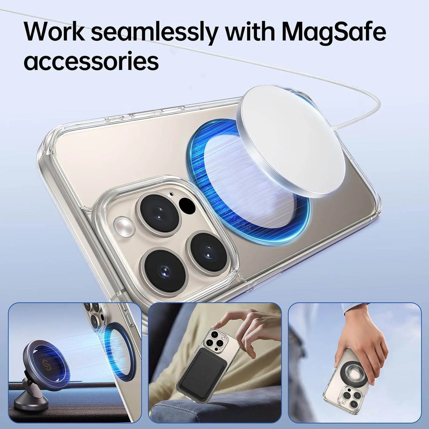 Vacuum magnetic phone holder, Magsafe suction cup phone holder, 360 ° adjustable magnetic phone holder, pocket sized foldable