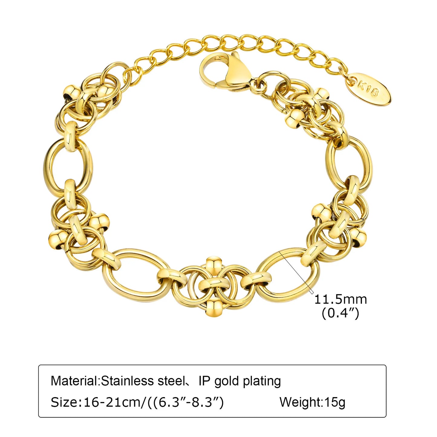 Chunky Gold Chain Bracelet – Waterproof Stainless Steel