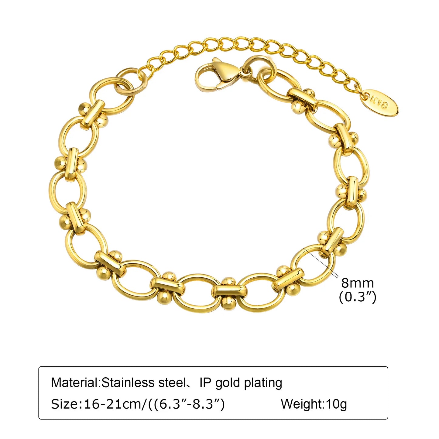 Chunky Gold Chain Bracelet – Waterproof Stainless Steel