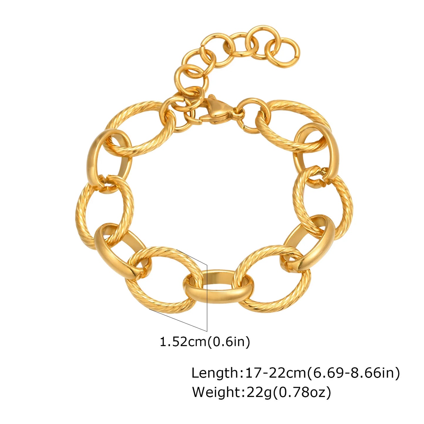 Chunky Gold Chain Bracelet – Waterproof Stainless Steel