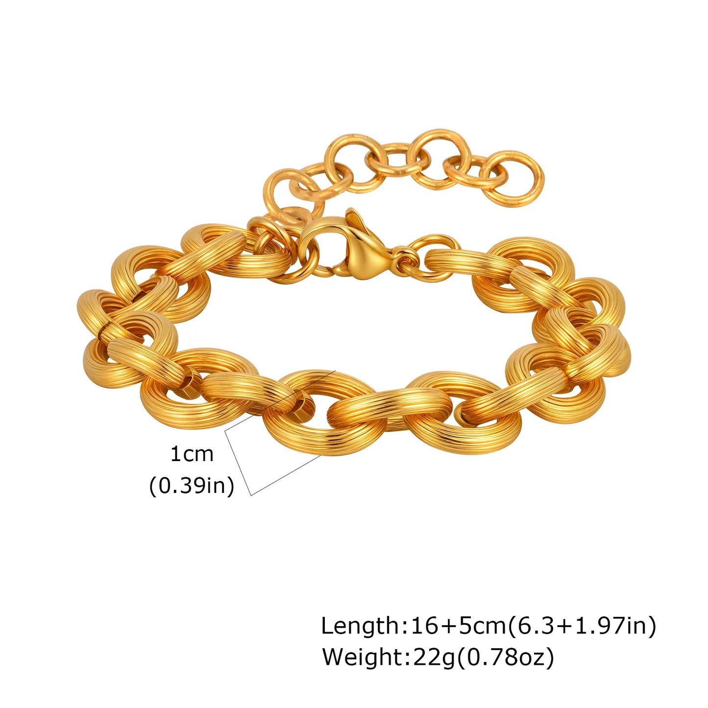 Chunky Gold Chain Bracelet – Waterproof Stainless Steel