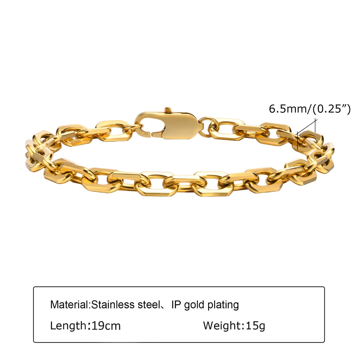 Chunky Gold Chain Bracelet – Waterproof Stainless Steel