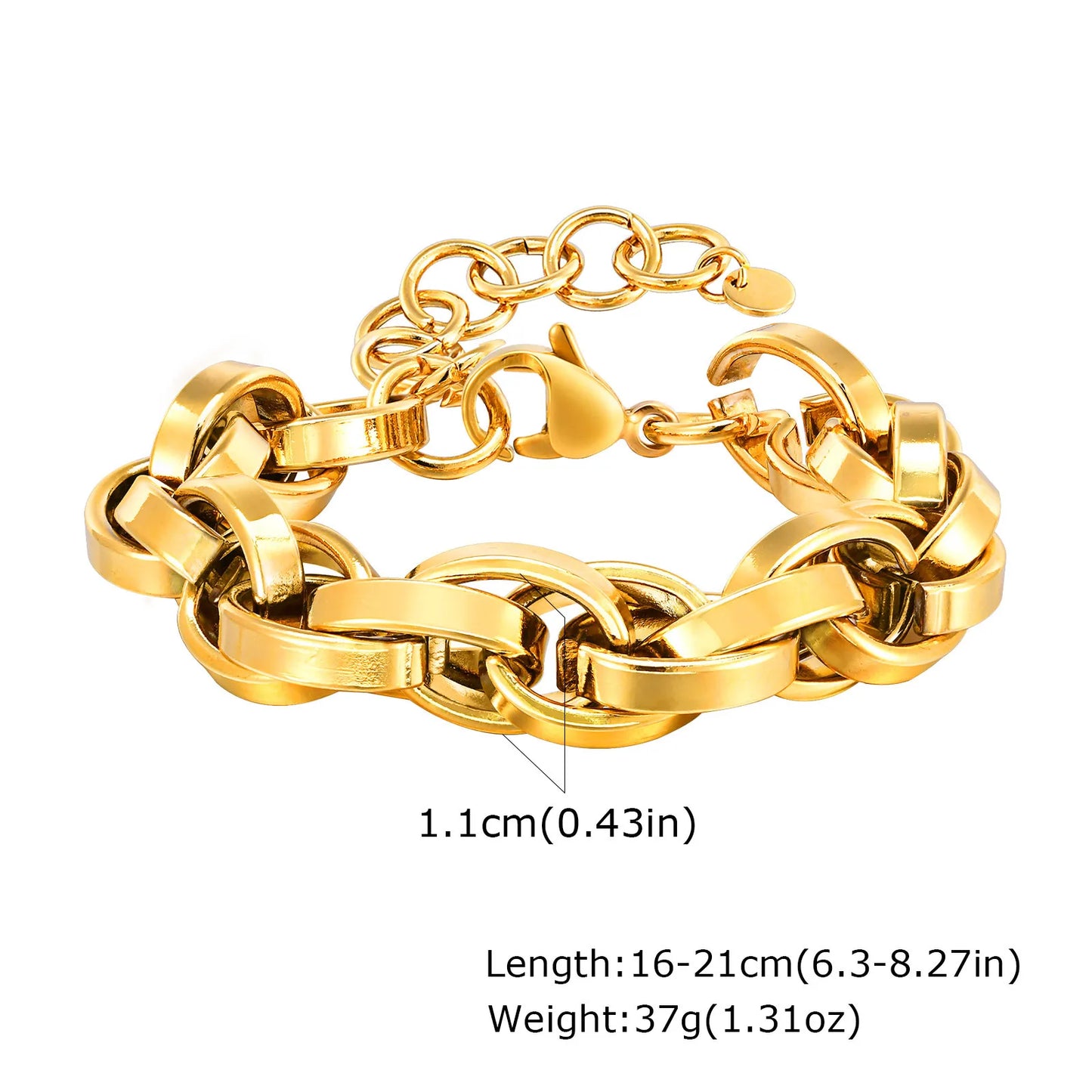Chunky Gold Chain Bracelet – Waterproof Stainless Steel