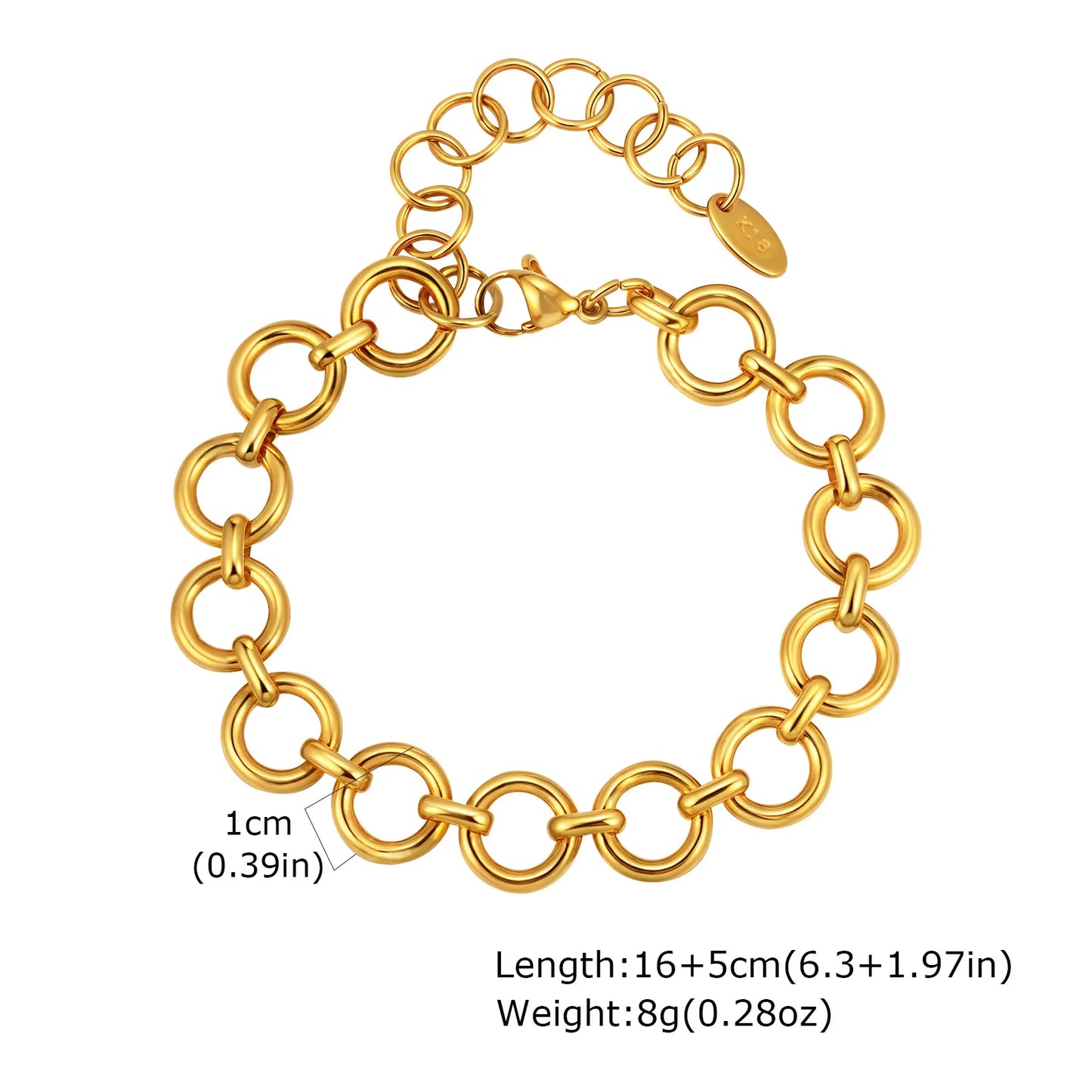 Chunky Gold Chain Bracelet – Waterproof Stainless Steel