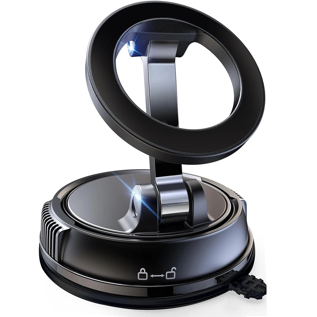 Vacuum magnetic phone holder, Magsafe suction cup phone holder, 360 ° adjustable magnetic phone holder, pocket sized foldable